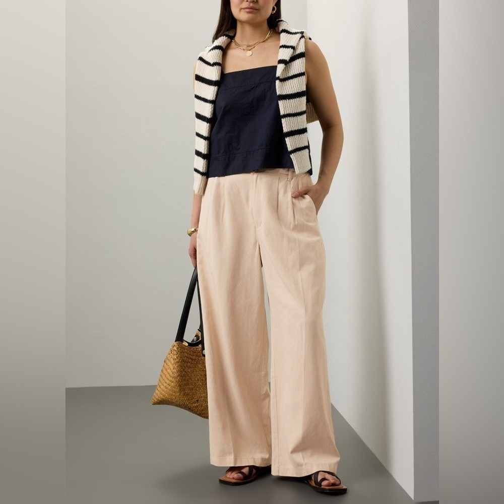 Madewell Tan/Khaki Harlow Wide Leg Trousers Pants